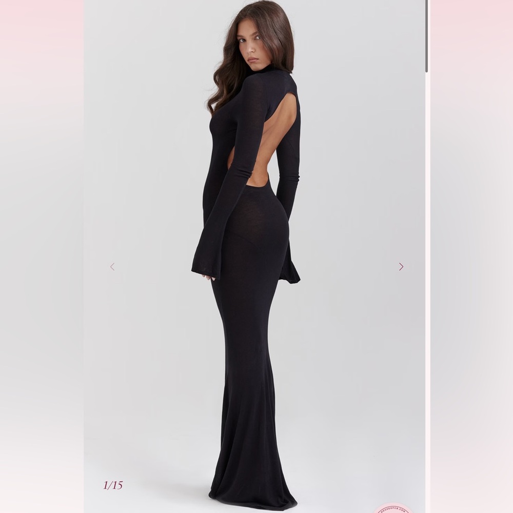 House of CB Sancha black knit maxi dress